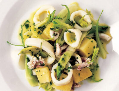 Insalata di calamari e puntarelle alla romana