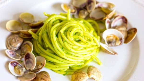 spagetti vongole menta