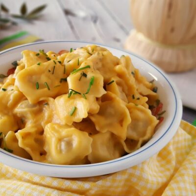 Tortelli all’olio con crema di zucca